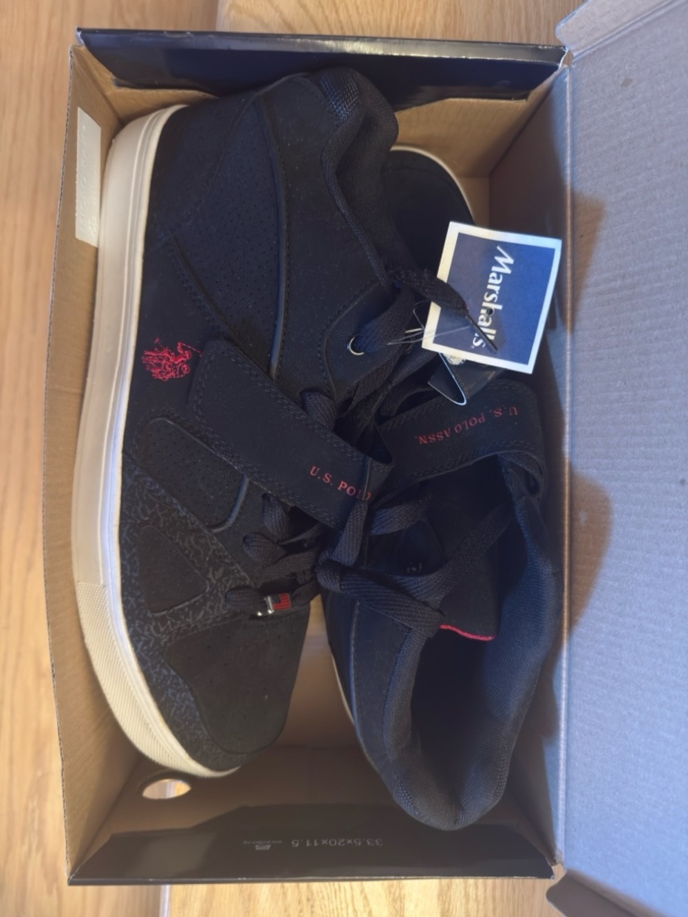 U.S. Polo Assn. Black High-Top Athletic Sneakers with Red Logo
